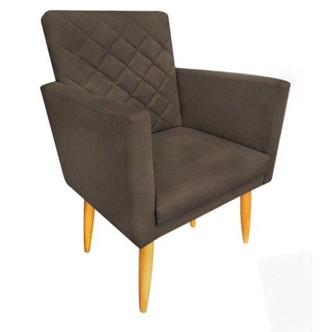 Poltrona Maitê Suede Marrom para Penteadeira