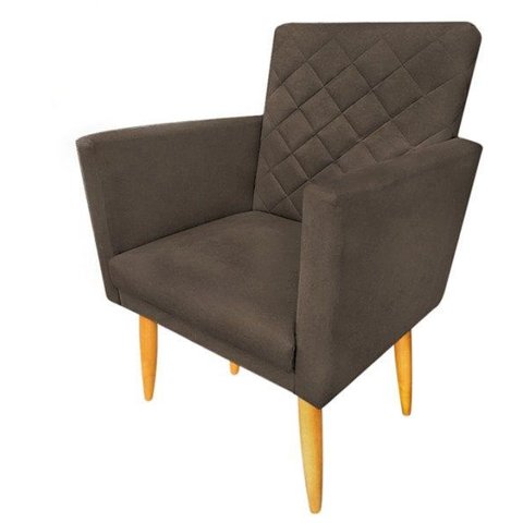 Poltrona Maitê Suede Marrom para Camarim
