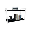 Ver imagem 2 de Nicho Industrial 2 Prateleiras Bahamas Ferro Branco Tampo Preto 60cm