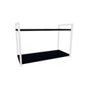 Ver imagem 1 de Nicho Industrial 2 Prateleiras Bahamas Ferro Branco Tampo Preto 60cm