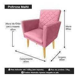 Kit 2 Poltronas Maitê Suede Rosa para Leitura - 5