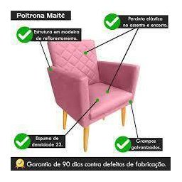 Kit 2 Poltronas Maitê Suede Rosa para Leitura - 4
