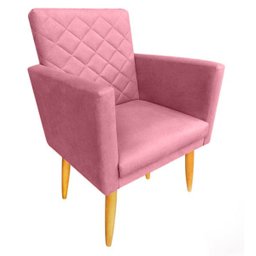 Kit 2 Poltronas Maitê Suede Rosa para Leitura - 3