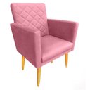 Ver imagem 4 de Kit 2 Poltronas Maitê Suede Rosa para Sala e Recepção
