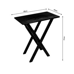 Mesa Aparador para Bar e Restaurante Dobrável em Madeira Maciça - Preto - 4