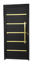 Ver imagem 1 de Porta Lambril Premium c/Puxador D. Super Preto Dourado 90 Brimak