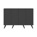 Ver imagem 7 de Aparador Buffet com 4 Portas Retrô 123cm Multimóveis MP1910 Preto