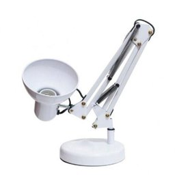 Luminária Pixar Mesa Garra Escritório Regulavel 2 em 1 Leitura Base Metal Articulavel Branca - 4