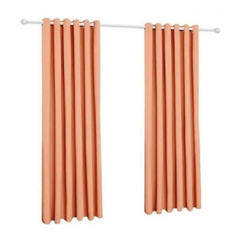 Cortina de Microfibra 5,00x2,80 Salmão Ilhós Cromado Quadrado.