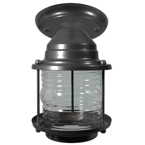 Luminária Plafon Lampião Colonial de Teto Preto Vintage