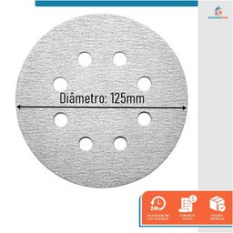 Kit 50 Disco de Lixa Velcro Branco Pluma 8 Furos 125mm Grão 800 - Starfer - 5
