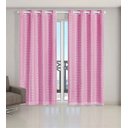 Ver imagem 2 de Cortina Voil Xadrez com Forro Blackout 4,00 X 2,80 Rosa