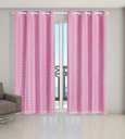 Ver imagem 2 de Cortina Voil Xadrez com Forro Blackout 3,00 X 2,80 Rosa