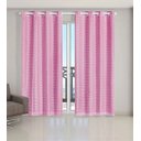 Ver imagem 2 de Cortina Voil Xadrez com Forro Blackout 3,00 X 2,30 Rosa