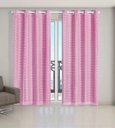 Ver imagem 2 de Cortina Voil Xadrez com Forro Blackout 3,00 X 2,30 Rosa