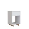 Mesa de Cabeceira e Lateral com 1 Gaveta Nomad Nova Móbile Branco Montana - 1