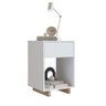 Mesa de Cabeceira e Lateral com 1 Gaveta Nomad Nova Móbile Branco Montana - 3