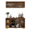 Kit Bar Armário Aéreo e Aparador 4 Portas Multimóveis Mp1087 Rustic/natural - 4