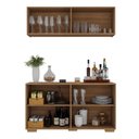 Ver imagem 4 de Kit Bar Armário Aéreo e Aparador 4 Portas Multimóveis Mp1087 Rustic/natural