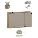 Ver imagem 3 de Armário de Cozinha Aéreo 120cm 3 Portas Nádia Mocca/avelã L01 - Mpozenato