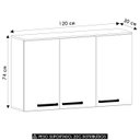 Ver imagem 4 de Armário de Cozinha Aéreo 120cm 3 Portas Nádia Mocca/avelã L01 - Mpozenato