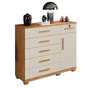 Cômoda Milano 6 Gavetas 1 Porta 1 Prateleira com Sapateira - Benetil