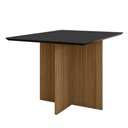 Ver imagem 1 de Mesa de Jantar Retangular Tampo Chanfrado sem Vidro 120cm Helô Poliman Móveis Carvalho com Grafite