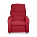 Ver imagem 2 de Poltrona Papai Confortável Suede Vermelho Sistema Encosto Reclinável e Inclinável Mecanismo Manual