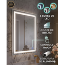 Ver imagem 7 de Espelho com LED 3 Cores Parede 90X100 Jateado ou 100X90 Espelhos Luxo Touch Luz Ajustavel