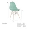Kit 7 Cadeiras Charles Eames Eiffel Dsw - Base de Madeira Clara - Verde Escuro - 7