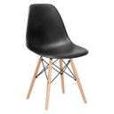 Ver imagem 2 de Kit 8 Cadeiras Charles Eames Eiffel Dsw - Base de Madeira Clara - Preto