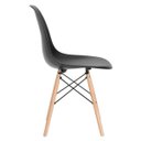 Ver imagem 3 de Kit 8 Cadeiras Charles Eames Eiffel Dsw - Base de Madeira Clara - Preto