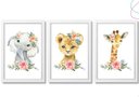 Ver imagem 1 de Quadros Decorativos Quarto de Menina Animais Aquarela:branca
