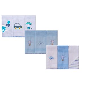 Kit 9 Panos de Boca Incomfral Baby Cor:azul