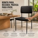 Ver imagem 5 de Cadeira Sala de Jantar ou Cozinha Aurora Preta Estofada Kit 4 Unidades
