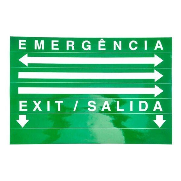 Placa de Sinalizaçao Saida Emergência Bateria Lâmpada LED Luz Iluminaçao Empresa Casa - 5
