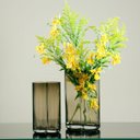 Ver imagem 1 de Vaso Decorativo Cachepô Enfeite 26x16x10cm Vidro Âmbar Nh