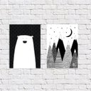 Ver imagem 1 de Kit 2 Placas Decor Infantil Escandinava 18x27cm