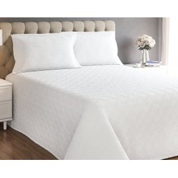 Colcha Classic Line Queen com 2 Porta Travesseiros - Delicato Branco - 1