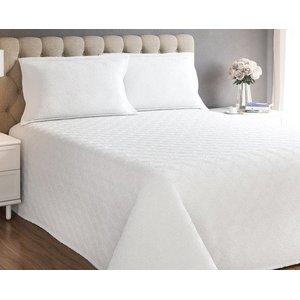 Colcha Classic Line Queen com 2 Porta Travesseiros - Delicato Branco