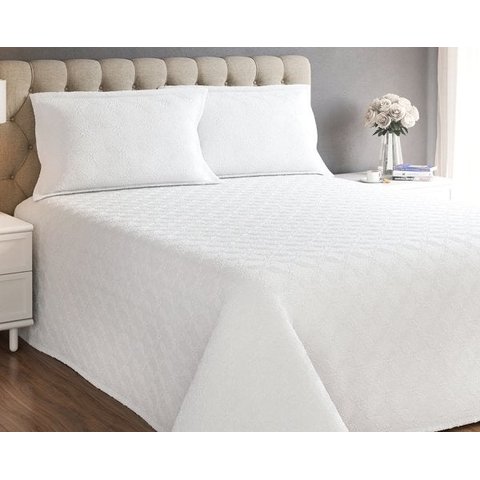 Colcha Classic Line Queen com 2 Porta Travesseiros - Delicato Branco