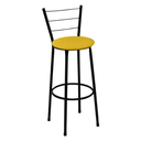 Ver imagem 3 de Kit 3 Banquetas Alta Preta com Encosto Assento Amarelo Jaddi