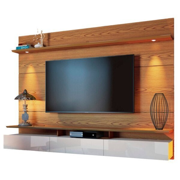 Painel para TV até 60 Polegadas com LED 3 Gavetas 182cm Decore Imcal - 2