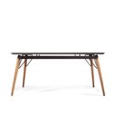 Ver imagem 3 de Mesa Jantar Netuno 6 Lugares 160x100 Cm Pés Madeira Metal Vidro Marmorizado Mr