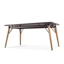 Ver imagem 5 de Mesa Jantar Netuno 6 Lugares 160x100 Cm Pés Madeira Metal Vidro Marmorizado Mr
