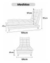 Ver imagem 5 de Sofa Cama Chaise Bicama Reclinavel Sala Lavinia Suede:Amarelo/Suede