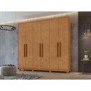 Ver imagem 2 de Guarda Roupa Casal Aries 6 Portas de Bater 5 Gavetas MDP Amendoa Clean Móveis Lopas