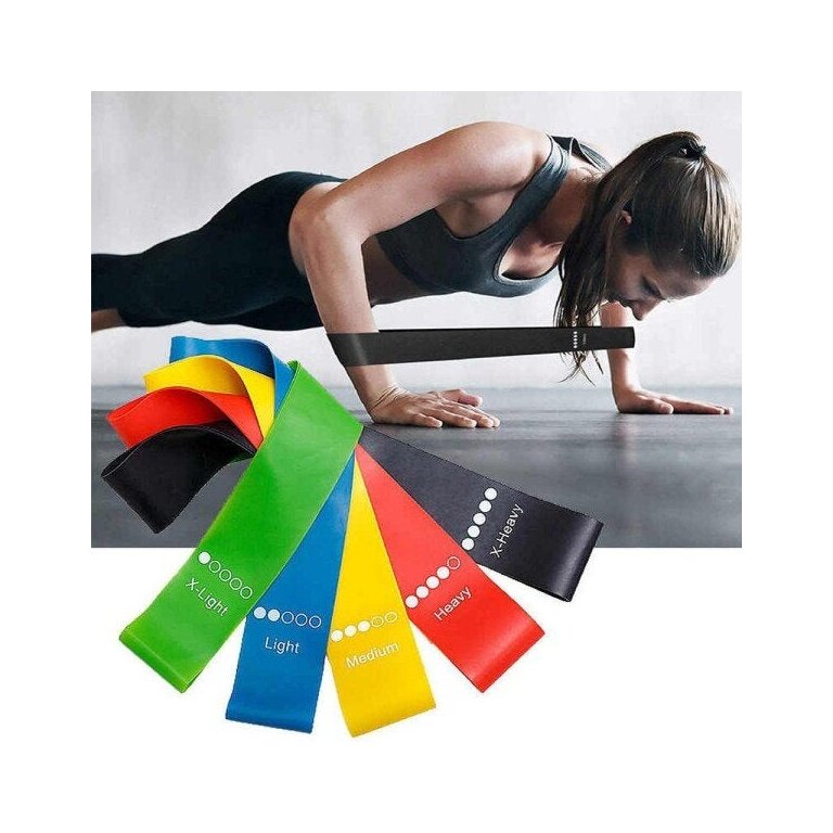 Faixas Elasticas Mini Band Exercicios 5 unidades Casa Extensor Academia Yoga Pilates Fitness