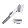 Escova de Limpeza 2 em 1 Dispenser Detergente Esponja Limpa Cozinha Louça kit com 9 - 3