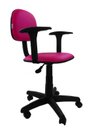 Ver imagem 1 de Cadeira Secretaria Giratoria Polo com Braco Regulavel - Couro SinteticoCorano - Pink